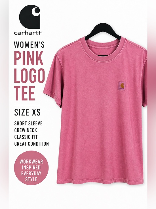 Carhartt Tops - Carhartt Women’s Pink Logo T-Shirt Size XS